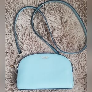 Kate Spade Mini Domed Crossbody Blue Leather